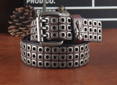 Genuine Leather Punk Rock Biker Trucker Mens Belt Men Black Coffee Belt for Men