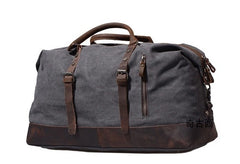 Mens Waxed Canvas Leather Weekender Bag Canvas Overnight bag Travel Bag for Men - iwalletsmen