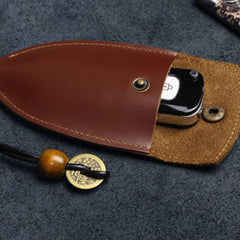 Handmade Leather Floral Mens Cool Car Key Wallet Coin Wallet Pouch Car KeyChain for Men