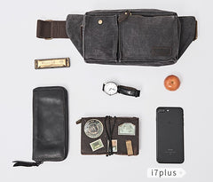 Canvas Mens Fanny Pack Canvas Waist Bag Small Canvas Chest Bag for Men - iwalletsmen