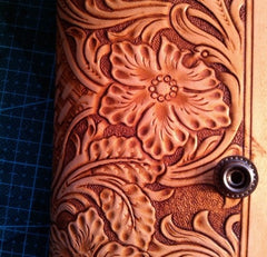 Handmade Tooled Floral Mens Leather Long Wallet Cool Long Wallet for Men - iwalletsmen