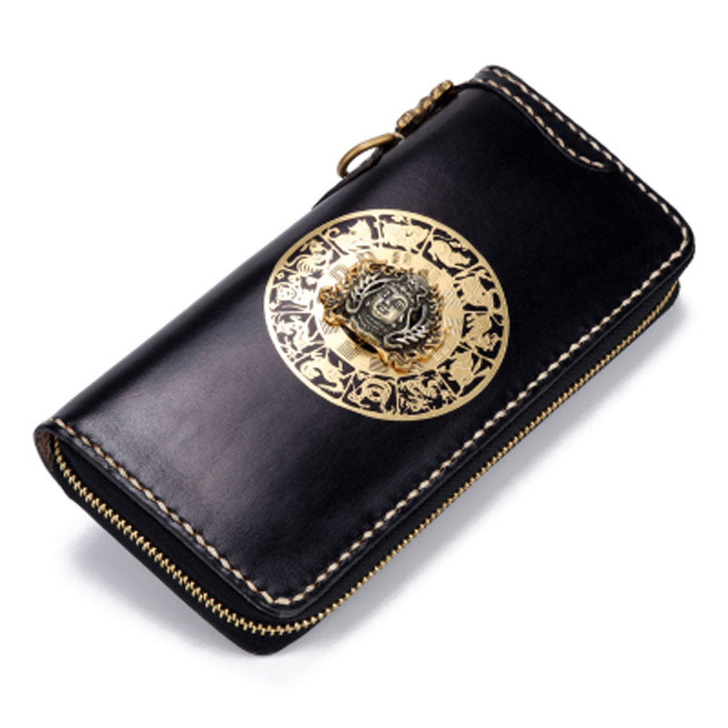Handmade Leather Mens Chain Biker Wallet Cool Leather Wallet