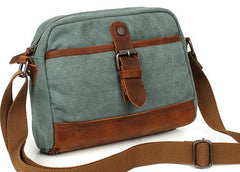 Mens Waxed Canvas Leather Small Courier Bags Canvas Side Bag for Men - iwalletsmen