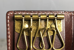 Handmade Leather Mens Cool Key Wallet Car Key Change Coin Card Holder Car Key Case for Men