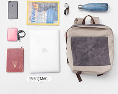 Canvas Gray Mens Cool Backpack Canvas Travel Bag Canvas School Bag for Men - iwalletsmen