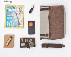 Mens Canvas Gray Cool Courier bag Messenger Bag Canvas Side Bag for Men - iwalletsmen