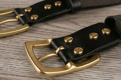 Handmade Genuine Custom Leather Mens Leather Men Black Belt for Men