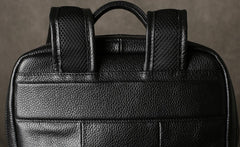 Genuine Leather Mens Cool Backpack Sling Bag Large Black Travel Bag Hiking Bag for men