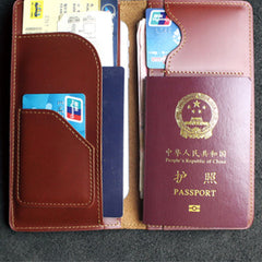 Handmade Leather Floral Mens Cool Travel Long Wallet Passport Card Holder Card Slim Wallets for Men