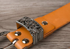 Handmade Genuine Custom Cool Leather Mens Leather Men Camel Belt for Men