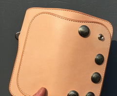 Handmade Leather Biker Wallet Mens Cool Chain Wallet Trucker Wallet with Chain