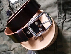 Handmade Coffee Leather Mens Belt Leather Belt for Men - iwalletsmen