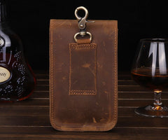 Leather Mens Cigarette Cases with Belt Loop Cell Phone Holster Belt Pouch for Men - iwalletsmen