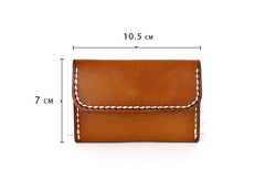 Leather Mens Card Wallet Front Pocket Wallets Small Slim Wallets Change Wallet for Men - iwalletsmen