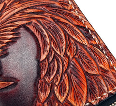 Handmade Leather Eagle Mens Chain Biker Wallet Cool Leather Wallet With Chain Wallets for Men