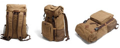 Cool Waxed Canvas Mens Hiking Backpacks Canvas Travel Backpack for Men - iwalletsmen