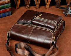 Cool Vintage Leather Mens Small Side Bag Messenger Bag Shoulder Bag for Men - iwalletsmen