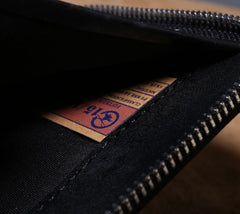Genuine Leather Mens Cool billfold Leather Wallet Men Zipper Wallet Bifold for Men