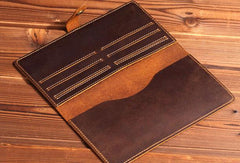 Handmade Cool Leather Wallets Long Leather Wallet Bifold Long Wallet For Men - iwalletsmen