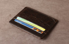 Genuine Leather Mens Cool Slim Front Pocket Wallet Leather Wallet Men Small Wallets  for Men