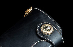 Handmade Leather billfold Mens Chain Biker Wallet Cool Leather Wallet With Chain Wallets for Men