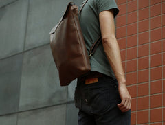 Cool Black Mens Leather Backpack Travel Backpacks School Backpacks for men - iwalletsmen