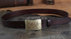 Genuine Leather Punk Rock Biker Trucker Mens Floral Belt Men Black Coffee Belt for Men