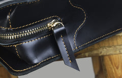 Handmade Leather Mens Cool Messenger Bag Briefcase Chest Bag Bike Bag Cycling Bag for men