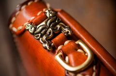 Handmade Leather Mens Tibetan Chain Biker Wallet Cool Leather Wallet Long Clutch Wallets for Men