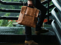 Vintage Mens Leather Briefcase Handbag Shoulder Bag Backpack for men - iwalletsmen