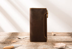 Vintage Cool Mens long Wallet Leather Wallet Long Wallet for Men - iwalletsmen