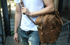 Cool Leather Mens Large Travel Bag Handbags Shoulder Bags for men - iwalletsmen