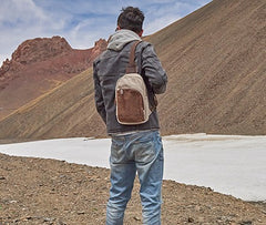 Cool Canvas Gray Mens Sling Bag Chest Bag One Shoulder Pack for men - iwalletsmen
