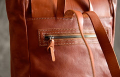 Handmade Leather Mens Women Cool Backpack Sling Bag Large Brown Travel Bag Hiking Bag for men