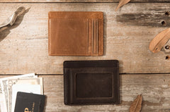 Leather Mens Slim Card Holder Front Pocket Wallets Card Wallet for Men - iwalletsmen
