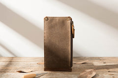 Cool Canvas Leather Mens Bifold Long Cards Wallet Long Wallet for Men - iwalletsmen