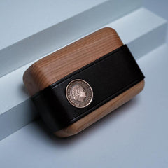 Handmade Tan Leather Wood AirPods Pro Case Custom Leather AirPods Pro Case Airpod Case Cover - iwalletsmen