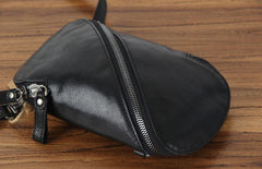 Handmade Genuine Leather Mens Cool Chest Bag Sling Bag Crossbody Bag Travel Bag Hiking Bag for men