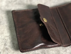 Handmade Leather Mens Cool billfold Leather Wallet Men Small Wallets Trifold for Men