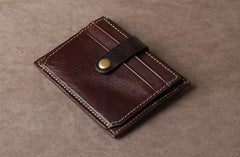 Genuine Leather Mens Cool Slim Front Pocket Wallet Leather Wallet Men Small Wallets  for Men