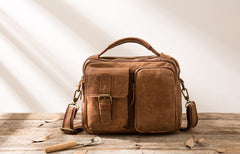 Cool Leather Small Mens Messenger Bags Small Shoulder Bags  for Men - iwalletsmen