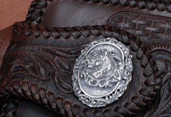 Handmade Leather Horse Mens Chain Biker Wallet Cool Leather Wallet With Chain Wallets for Men