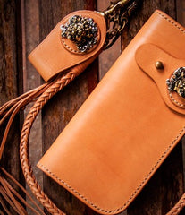 Handmade Leather Mens Chain Biker Wallet Cool Leather Wallet With Chain Wallets for Men