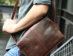 Cool Leather Mens Small Messenger Bag Shoulder Bag for men - iwalletsmen