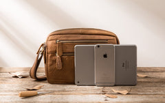 Small Cool Leather Mens Messenger Bags Shoulder Bag  for Men - iwalletsmen