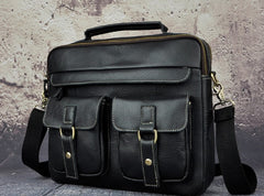 Vintage Leather Mens Briefcases Laptop Bags Business Bag Work Bag for Men - iwalletsmen