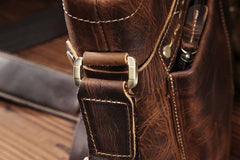 Vintage Leather Mens Cool Small Messenger Bag Cool Shoulder Bag For Men - iwalletsmen