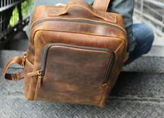 Vintage Leather Mens Backpacks Travel Backpack Laptop Backpack for men - iwalletsmen