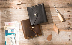 Cool Handmade Leather Mens Small Wallets Bifold Vintage billfold Wallet for Men - iwalletsmen