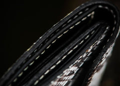 Handmade Leather Boa Skin Tooled Mens billfold Wallet Cool Slim Wallet Biker Wallet for Men